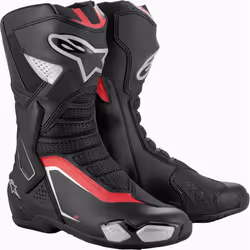Alpinestars SMX-6 V3 Bottes de moto, noir-rouge-argent, taille 46 pour Hommes