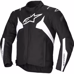 Alpinestars T-Jaws V4 Veste textile de moto imperméable, noir-blanc, taille 2XL pour Hommes