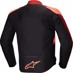 Alpinestars T-Jaws V4 Veste textile de moto imperméable, noir-rouge, taille L pour Hommes
