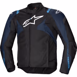 Alpinestars T-Jaws V4 Veste textile de moto imperméable, noir-bleu, taille XL pour Hommes