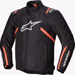 Alpinestars T-SPS V2 Blouson textile de moto imperméable, noir-rouge, taille L pour Hommes