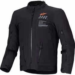 Alpinestars AMT-8 Stretch Drystar XF Veste textile de moto imperméable, noir, taille L pour Hommes