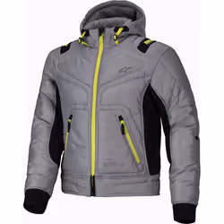 Alpinestars Mohobbs Veste textile de moto imperméable, gris-jaune, taille 2XL pour Hommes