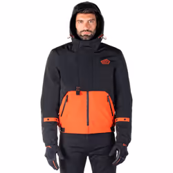 Alpinestars Mootant WP Veste textile de moto imperméable, noir-orange, taille S pour Hommes