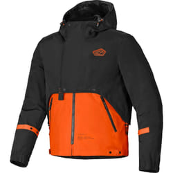 Alpinestars Mootant WP Veste textile de moto imperméable, noir-orange, taille L pour Hommes