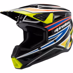 Alpinestars SM3 Wurx Casque de motocross pour jeunes, noir-rouge-jaune, taille M pour Hommes