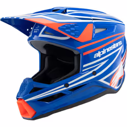 Alpinestars SM3 Wurx Casque de motocross pour jeunes, blanc-rouge-bleu, taille M pour Hommes