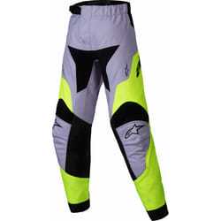 Alpinestars Racer Veil Pantalons de motocross pour enfants, gris-jaune, taille XS pour Des gamins