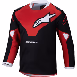 Alpinestars Racer Veil Maillots de motocross pour enfants, noir-rouge, taille XS pour Des gamins