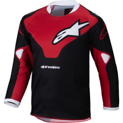 Alpinestars Racer Veil Maillots de motocross pour enfants, noir-rouge, taille XS pour Des gamins