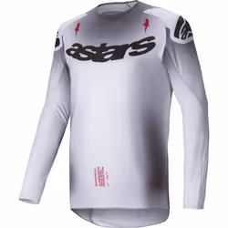 Alpinestars Supertech Maker Maillot de motocross, noir-argent, taille 2XL pour Hommes