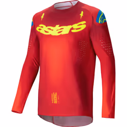 Alpinestars Supertech Maker Maillot de motocross, rouge-jaune, taille M pour Hommes
