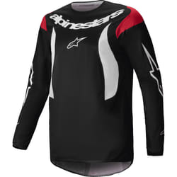 Alpinestars Fluid Haul Maillot de motocross, noir-blanc-rouge, taille L pour Hommes