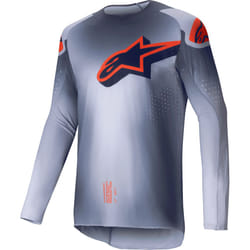 Alpinestars Supertech Lipan Maillot de motocross, gris-orange, taille M pour Hommes