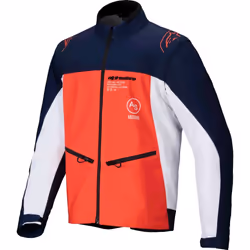 Alpinestars Lite-Dura Softshell Blouson de motocross, blanc-bleu-orange, taille XL pour Hommes