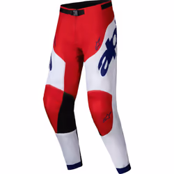 Alpinestars Racer Veil Pantalons de motocross, blanc-rouge, taille 38 pour Hommes