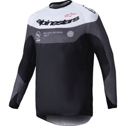 Alpinestars Pro-Dura Maillot de motocross, noir-gris-blanc, taille M pour Hommes