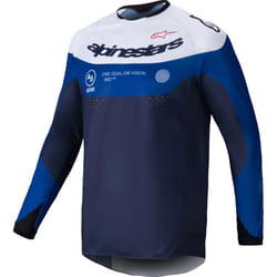 Alpinestars Pro-Dura Maillot de motocross, blanc-bleu, taille L pour Hommes