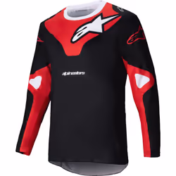 Alpinestars Racer Veil Maillot de motocross, noir-rouge, taille M pour Hommes