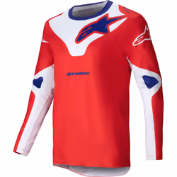 Alpinestars Racer Veil Maillot de motocross, blanc-rouge, taille S pour Hommes