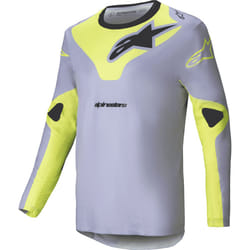 Alpinestars Racer Veil Maillot de motocross, gris-jaune, taille XL pour Hommes