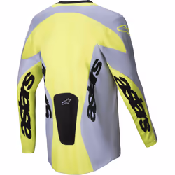 Alpinestars Racer Veil Maillot de motocross, gris-jaune, taille XL pour Hommes