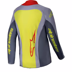 Alpinestars Racer Melt Maillot de motocross pour jeunes, gris-rouge, taille S