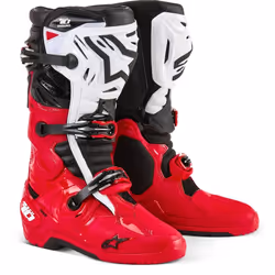 Alpinestars Tech 10 Enduro Bottes de motocross, noir-blanc-rouge, taille 42 pour Hommes