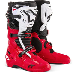 Alpinestars Tech 10 Enduro Bottes de motocross, noir-blanc-rouge, taille 42 pour Hommes