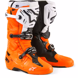 Alpinestars Tech 10 Enduro Bottes de motocross, noir-orange, taille 42 pour Hommes