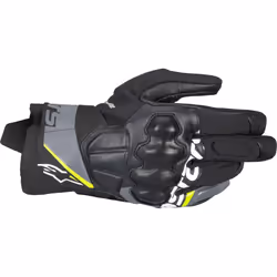 Alpinestars Corozal V3 Drystar Gants de moto imperméables, noir-gris-jaune, taille S pour Hommes
