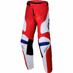 Alpinestars Racer Veil Pantalons de motocross pour jeunes, blanc-rouge, taille 28