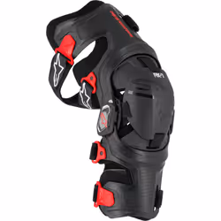 Alpinestars RK-7 Plasma Orthèses de genou, noir-rouge, taille S pour Hommes