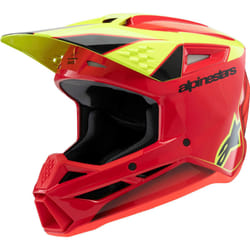 Alpinestars SM3 Fray Casque de motocross pour jeunes, rouge-jaune, taille S