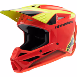 Alpinestars SM3 Fray Casque de motocross pour jeunes, rouge-jaune, taille S