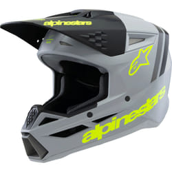 Alpinestars SM3 Radium Casque de motocross pour jeunes, gris-jaune, taille S
