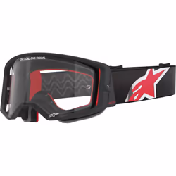 Alpinestars Supertech Corp Absolute Vision Stripe Lunettes de motocross, noir-rouge pour Hommes