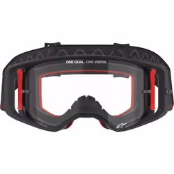 Alpinestars Supertech Corp Absolute Vision Stripe Lunettes de motocross, noir-rouge pour Hommes