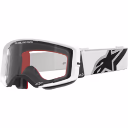 Alpinestars Supertech Corp Absolute Vision Lunettes de motocross blanches, noir-blanc pour Hommes