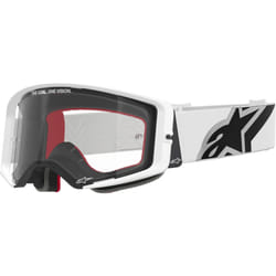 Alpinestars Supertech Corp Absolute Vision Lunettes de motocross blanches, noir-blanc pour Hommes