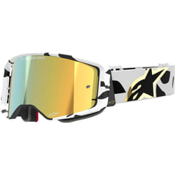 Alpinestars Supertech Corp Absolute Vision Gold Lunettes de motocross, blanc-or pour Hommes