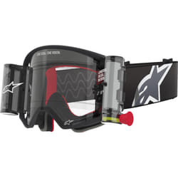 Alpinestars Supertech Corp Stripe Roll-Off Lunettes de motocross, noir-gris pour Hommes