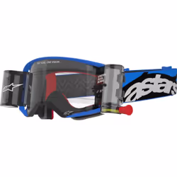 Alpinestars Supertech Stream Roll-Off Lunettes de motocross, noir-bleu pour Hommes