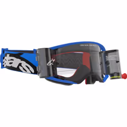 Alpinestars Supertech Stream Roll-Off Lunettes de motocross, noir-bleu pour Hommes