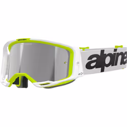 Alpinestars Vision 8 Wordmark Mirror Lunettes de motocross, blanc-jaune pour Hommes