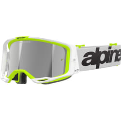 Alpinestars Vision 8 Wordmark Mirror Lunettes de motocross, blanc-jaune pour Hommes
