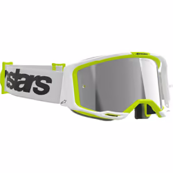 Alpinestars Vision 8 Wordmark Mirror Lunettes de motocross, blanc-jaune pour Hommes