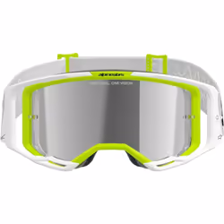 Alpinestars Vision 8 Wordmark Mirror Lunettes de motocross, blanc-jaune pour Hommes