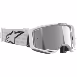 Alpinestars Vision 8 Corp Mirror Stripes Lunettes de motocross, blanc pour Hommes