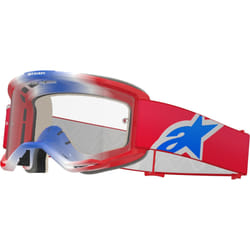 Alpinestars Vision 5 Corp Tricolor Lunettes de motocross, blanc-rouge-bleu pour Hommes
